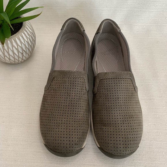 DANSKO Halle Gray Perforated Suede Slip On Comfort Sneaker Woman’s EU38 US7.5-8 - Picture 2 of 16